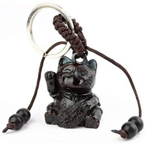 lachineuse Maneki Neko Key Ring Japanese Traditional Lucky Charm, Red Brown, 3,5 x 3 x 3 cm lachineuse Maneki Neko Key Ring Japanese Traditional Lucky Charm, Red Brown, 3,5 x 3 x 3 cm