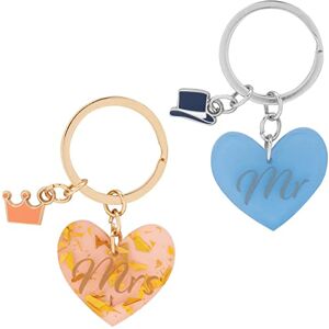 GRUSS & CO Partner Keyring Mr & Mrs Pendant Set, Acrylic, Length 7.5 cm, Wedding Gift 48091 GRUSS & CO Partner Keyring Mr & Mrs Pendant Set, Acrylic, Length 7.5 cm, Wedding Gift 48091