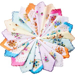 ZHANMAI 20 Pieces Women Vintage Floral Print Cotton Colorful Ladies handkerchiefs ZHANMAI 20 Pieces Women Vintage Floral Print Cotton Colorful Ladies handkerchiefs
