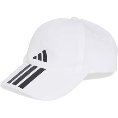 adidas Unisex Baseball 3 Stripes Climaproof Hat, White/Black, S-M adidas Unisex Baseball 3 Stripes Climaproof Hat, White/Black, S-M