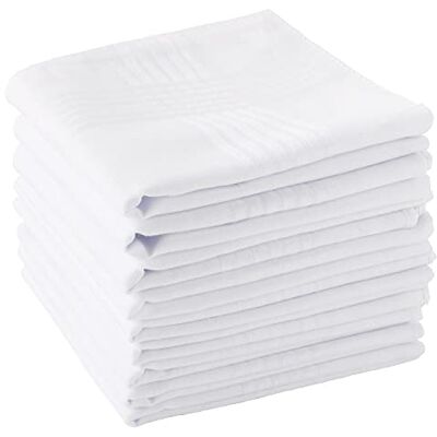 Scotamalone Men's Handkerchiefs 100% Soft Cotton White Hankie Hankerchieves Scotamalone Men's Handkerchiefs 100% Soft Cotton White Hankie Hankerchieves