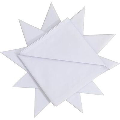 DUDU N GIRLIE Men's Cotton Handkerchiefs – 12 Pack, White, 40x40 cm, Soft & Durable with Hemmed Stitching DUDU N GIRLIE Men's Cotton Handkerchiefs – 12 Pack, White, 40x40 cm, Soft & Durable with Hemmed Stitching
