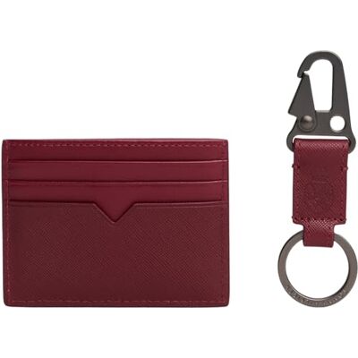 Tommy Hilfiger Men’s Crest Card Holder and Key Chain Gift Set, Red (Deep Rouge), One Size Tommy Hilfiger Men’s Crest Card Holder and Key Chain Gift Set, Red (Deep Rouge), One Size