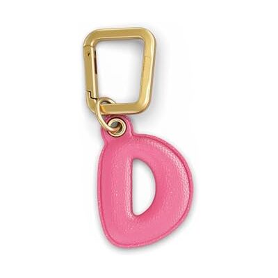 UNTAGS Charm Letter D Material with Leather Effect Includes Golden Metal Buckle Rose UNTAGS Charm Letter D Material with Leather Effect Includes Golden Metal Buckle Rose