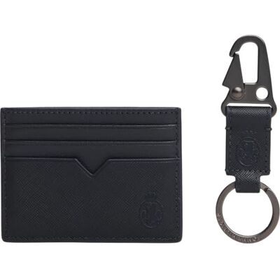 Tommy Hilfiger Men’s Crest Card Holder and Key Chain Gift Set, Blue (Space Blue), One Size Tommy Hilfiger Men’s Crest Card Holder and Key Chain Gift Set, Blue (Space Blue), One Size