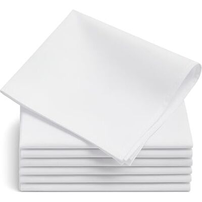 DUDU N GIRLIE Men’s White Hemmed Stitched Handkerchiefs (12 Pack), 40x40cm 100% Pure Cotton Soft Pocket Squares Bulk Classic Hanky Set DUDU N GIRLIE Men’s White Hemmed Stitched Handkerchiefs (12 Pack), 40x40cm 100% Pure Cotton Soft Pocket Squares Bulk Classic Hanky Set