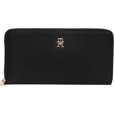 Tommy Hilfiger Women Th Icon Lrg Za AW0AW18483 Zip Around Wallet, Black, One Size Tommy Hilfiger Women Th Icon Lrg Za AW0AW18483 Zip Around Wallet, Black, One Size