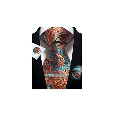CWKOON Paisley Floral Mens Tie Formal Necktie Pocket Squares Ties Clips Cufflinks Classic for Men Gift Box Set CWKOON Paisley Floral Mens Tie Formal Necktie Pocket Squares Ties Clips Cufflinks Classic for Men Gift Box Set