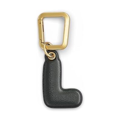 UNTAGS Charm Letter L Material with Leather Effect Includes Golden Metal Buckle Black UNTAGS Charm Letter L Material with Leather Effect Includes Golden Metal Buckle Black