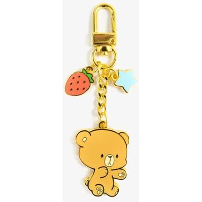 Milkmochabear Milk and Mocha Enamel Keychain Authentic Merchandise Mini Clasp All Metal Gold Finish with Two Charms Milkmochabear Milk and Mocha Enamel Keychain Authentic Merchandise Mini Clasp All Metal Gold Finish with Two Charms