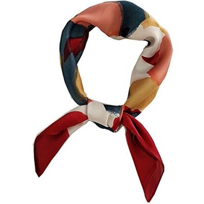 FONYVE Silk Feeling Scarf Medium Square Satin Head Scarf for Women 27.5 27.5 inches FONYVE Silk Feeling Scarf Medium Square Satin Head Scarf for Women 27.5 27.5 inches