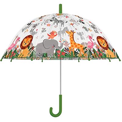 Esschert Children's Umbrella Design Transparent Jungle, Multi-coloured, Medium, Multi-coloured, Medium Esschert Children's Umbrella Design Transparent Jungle, Multi-coloured, Medium, Multi-coloured, Medium