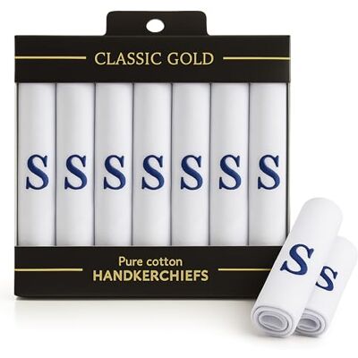 DUDU N GIRLIE Taschentücher für Herren/Herren, Satin, mit gestickten Initialen, Weiß DUDU N GIRLIE Taschentücher für Herren/Herren, Satin, mit gestickten Initialen, Weiß