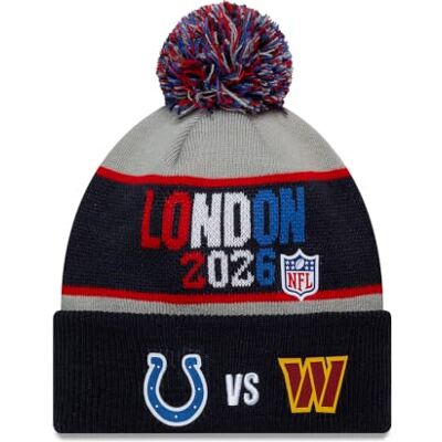 New Era NFL International Games 2026 London Colts vs. Commanders Beanie Men & Women Navy New Era NFL International Games 2026 London Colts vs. Commanders Beanie Men & Women Navy