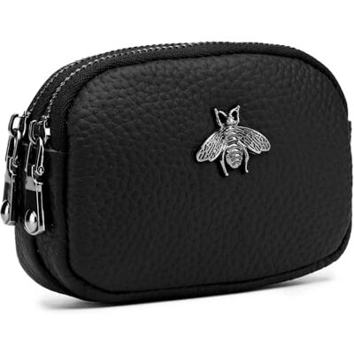 imeetu Women's Leather Coin Purse, Small 2 Zippered Change Pouch Wallet imeetu Women's Leather Coin Purse, Small 2 Zippered Change Pouch Wallet