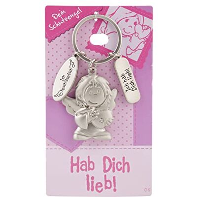Depesche 7518-008 Guardian Angel Key Pendant Metal Lucky Charm with Angel, Key Ring and Loving Message, for Giving to Family Members, Friends and Families Depesche 7518-008 Guardian Angel Key Pendant Metal Lucky Charm with Angel, Key Ring and Loving Message, for Giving to Family Members, Friends and Families