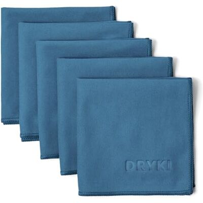 DRYKI Sweat Absorbing Handkerchiefs The Original Sport Microfiber Hankies for Wicking Sweat from Hands, Face, Body (Coastal Blue, 5 Pack) DRYKI Sweat Absorbing Handkerchiefs The Original Sport Microfiber Hankies for Wicking Sweat from Hands, Face, Body (Coastal Blue, 5 Pack)