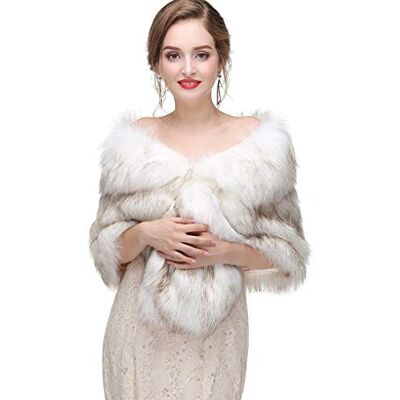 CanB Damen 1920er Jahre Kunstpelz Schal Braut Hochzeit Pelz Wraps und Bolero Shrug Faux Nerz Stola fr Frauen und Mdchen CanB Damen 1920er Jahre Kunstpelz Schal Braut Hochzeit Pelz Wraps und Bolero Shrug Faux Nerz Stola fr Frauen und Mdchen