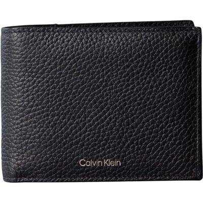 Calvin Klein Men's Wallet Foil Emboss Trifold in Leather, Black (Black), One Size Calvin Klein Men's Wallet Foil Emboss Trifold in Leather, Black (Black), One Size