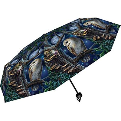 Nemesis Now Lisa Parker Fairy and Owl Umbrella, plastic, metal, 190T pongee, Blue, One Size Nemesis Now Lisa Parker Fairy and Owl Umbrella, plastic, metal, 190T pongee, Blue, One Size