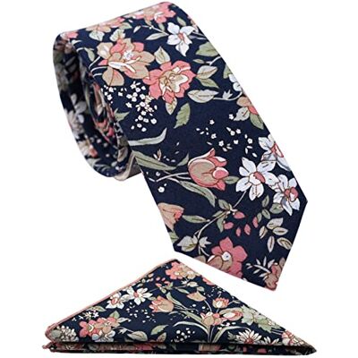 ZENXUS Mens Floral 2.5" Handmade Cotton Tie ZENXUS Mens Floral 2.5" Handmade Cotton Tie