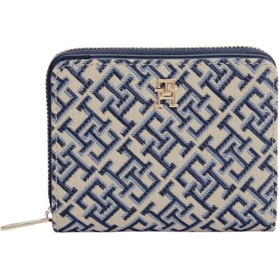 Tommy Hilfiger Women Th Icon Med Za W/Flap Jacquard AW0AW18759 Zip Around Wallet, Blue, One Size Tommy Hilfiger Women Th Icon Med Za W/Flap Jacquard AW0AW18759 Zip Around Wallet, Blue, One Size