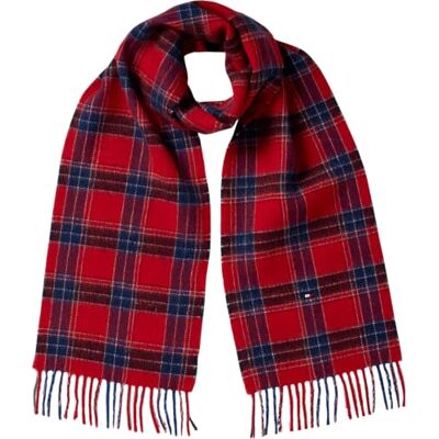 Tommy Hilfiger Kids Gender Inclusive Soft Checked Scarf KA0KA00095 Mid Weight Scarf, RED (Red Check 01), One Size Tommy Hilfiger Kids Gender Inclusive Soft Checked Scarf KA0KA00095 Mid Weight Scarf, RED (Red Check 01), One Size