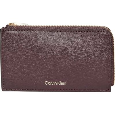 Calvin Klein Women's FOIL Logo TOP Zip Cardcase LV04F1090G Cardholder, Red (Fudge/Espresso), One Size Calvin Klein Women's FOIL Logo TOP Zip Cardcase LV04F1090G Cardholder, Red (Fudge/Espresso), One Size