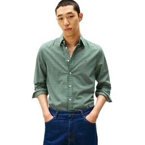 Tommy Hilfiger Men’s Flex Poplin Mini Tartan Regular Fit Shirt, Green (Ornamental Green/Check), M Tommy Hilfiger Men’s Flex Poplin Mini Tartan Regular Fit Shirt, Green (Ornamental Green/Check), M