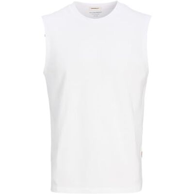 JACK & JONES Men's Jorhydra Sleeveless Texture Tee, Bright White, S JACK & JONES Men's Jorhydra Sleeveless Texture Tee, Bright White, S