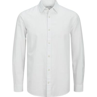 JACK & JONES Jjesummer Ls Sn Shirt, White, 3XL JACK & JONES Jjesummer Ls Sn Shirt, White, 3XL