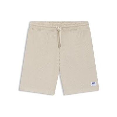 Hugo Boss Mens Nuwafflo Loose-fit Shorts in a Waffle-Structured Cotton Blend Hugo Boss Mens Nuwafflo Loose-fit Shorts in a Waffle-Structured Cotton Blend