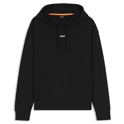 Boss Mens WeSmallhood Contrast-logo hoodie in cotton terry Boss Mens WeSmallhood Contrast-logo hoodie in cotton terry