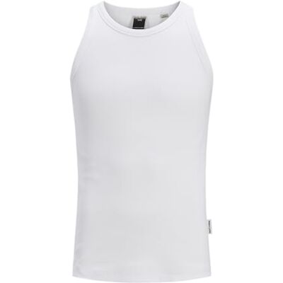 JACK & JONES Jcoconcrete Washed Rib Tank Top, Bright White, S JACK & JONES Jcoconcrete Washed Rib Tank Top, Bright White, S