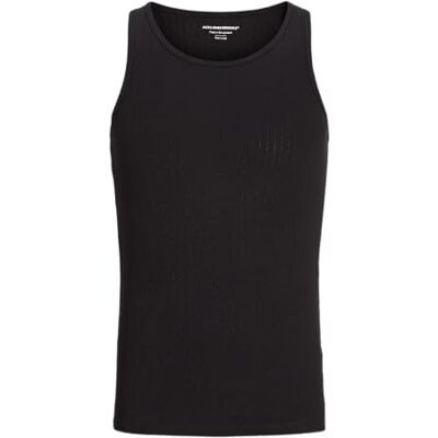 JACK & JONES Jorretiro Pointal Rib Tank Top Se25, Black, M JACK & JONES Jorretiro Pointal Rib Tank Top Se25, Black, M