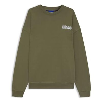 Hugo Boss Mens Nyrocrew All-gender cotton-terry sweatshirt with logo prints Hugo Boss Mens Nyrocrew All-gender cotton-terry sweatshirt with logo prints