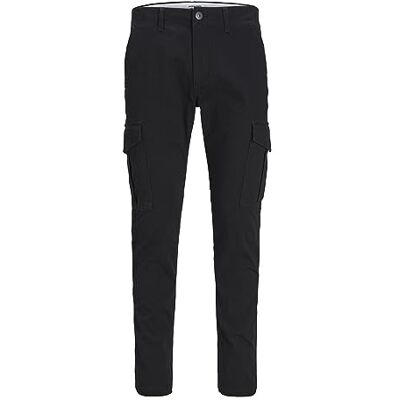 JACK & JONES Male Cargo Trousers Carrot Fit Cargo Trousers, Black/Details:Solid, 28 W/ 30 L JACK & JONES Male Cargo Trousers Carrot Fit Cargo Trousers, Black/Details:Solid, 28 W/ 30 L