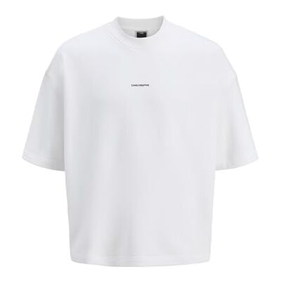 JACK & JONES Mens Print Back Sweat Bright White S JACK & JONES Mens Print Back Sweat Bright White S