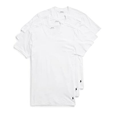 Ralph Lauren Polo Men's Classic Fit Cotton V Neck Undershirt 3 Pack, 3 White/Cruise Navy Pp, XL Ralph Lauren Polo Men's Classic Fit Cotton V Neck Undershirt 3 Pack, 3 White/Cruise Navy Pp, XL