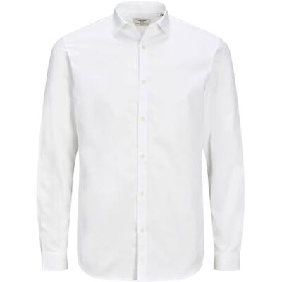 JACK & JONES Mens Jprblacardiff L/S Ps Noos Shirt, White/Fit: Loose Fit, 4XL Plus UK JACK & JONES Mens Jprblacardiff L/S Ps Noos Shirt, White/Fit: Loose Fit, 4XL Plus UK