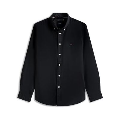 Tommy Hilfiger Men's CORE Flex POPLIN Solid RF Shirt MW0MW39988 L/S Shirt, Black, L Tommy Hilfiger Men's CORE Flex POPLIN Solid RF Shirt MW0MW39988 L/S Shirt, Black, L