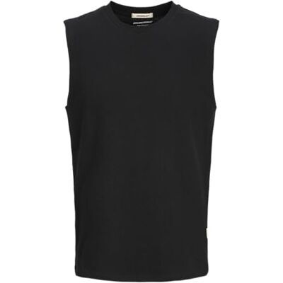 JACK & JONES Men's Jorhydra Sleeveless Texture Tee, Black, S JACK & JONES Men's Jorhydra Sleeveless Texture Tee, Black, S