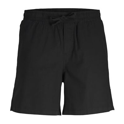 JACK & JONES Mens Shorts, Summer Beach Drawstring Waist Band Casual Shorts with Pocket for Men UK, Black Colour, Size L JACK & JONES Mens Shorts, Summer Beach Drawstring Waist Band Casual Shorts with Pocket for Men UK, Black Colour, Size L