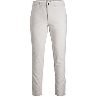JACK & JONES Men's Jpstmarco Jjdave Linen Fr Linen Trousers, White Pepper, 27 W/30 L JACK & JONES Men's Jpstmarco Jjdave Linen Fr Linen Trousers, White Pepper, 27 W/30 L
