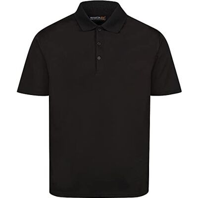 Regatta Professional Mens Pro Wicking Casual Polo Short Sleeved T Shirt Black Regatta Professional Mens Pro Wicking Casual Polo Short Sleeved T Shirt Black