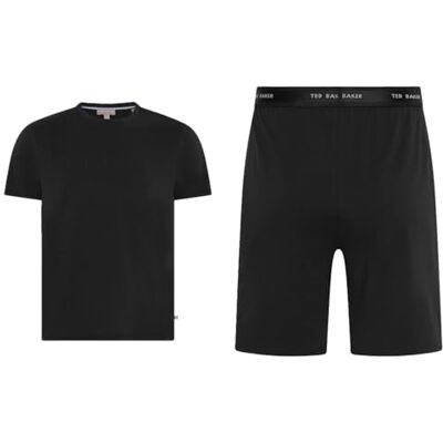 Ted Baker Mens Nightwear Shirt And Short Pajama Set, Black, M UK Ted Baker Mens Nightwear Shirt And Short Pajama Set, Black, M UK