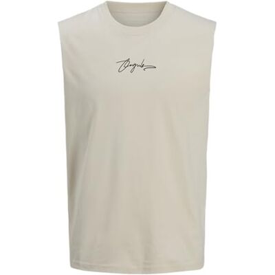 JACK & JONES Men's Jorscript Tee SL Crew Neck SMU, Antique White, S JACK & JONES Men's Jorscript Tee SL Crew Neck SMU, Antique White, S