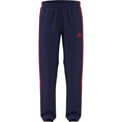 adidas Men's Essentials 3 Stripes Woven Open Hem Trackpants, Mystery Ink/Pure Ruby/Pure Ruby/Pure Ruby, M Short adidas Men's Essentials 3 Stripes Woven Open Hem Trackpants, Mystery Ink/Pure Ruby/Pure Ruby/Pure Ruby, M Short