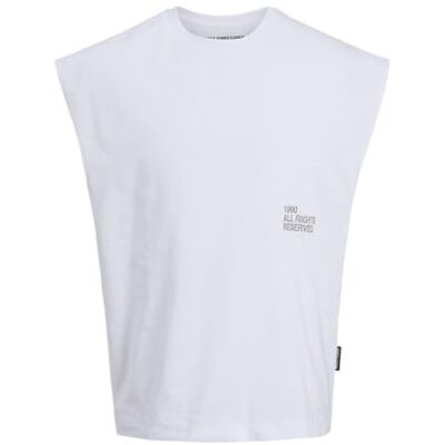 JACK & JONES Jcodynamic Sleeveless Tee Crew Neck, Bright White, S JACK & JONES Jcodynamic Sleeveless Tee Crew Neck, Bright White, S