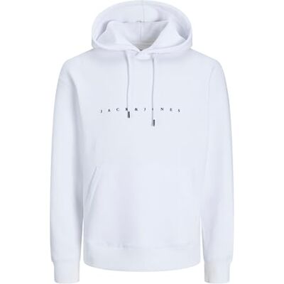 JACK & JONES Mens JJ Sweat Hoodie White XXL JACK & JONES Mens JJ Sweat Hoodie White XXL